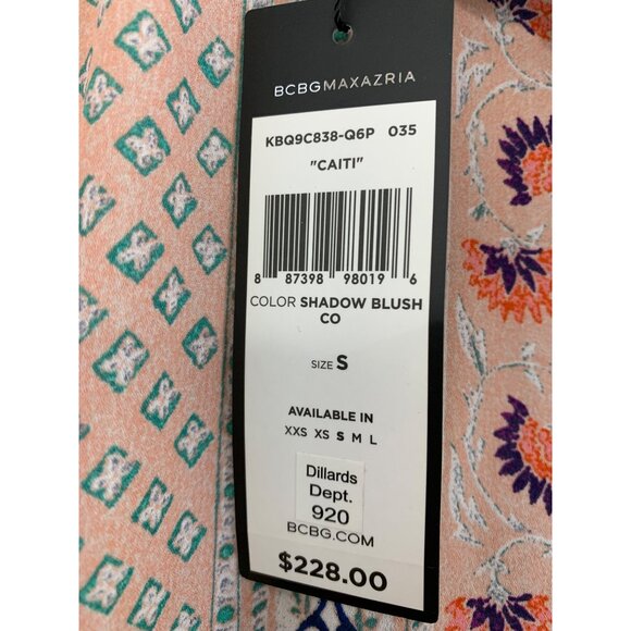 BCBGMaxazria "Caiti" Shadow Blush Printed Kimono Sleeve Romper Size S NWT 8033 - Picture 3 of 13